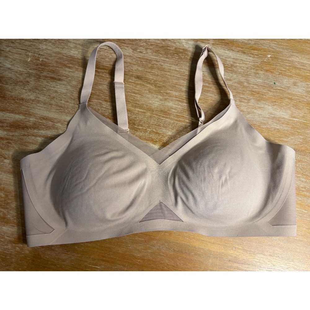 Honeylove Crossover Bra Tan Beige Wireless Seamless Bonded Style LWBR0302‎ Large